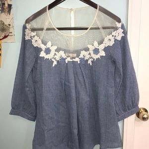 Ryu Chambray lace top